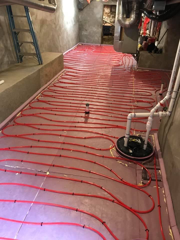 Concrete basement slab by Natalini Masonry in Bucks County PA