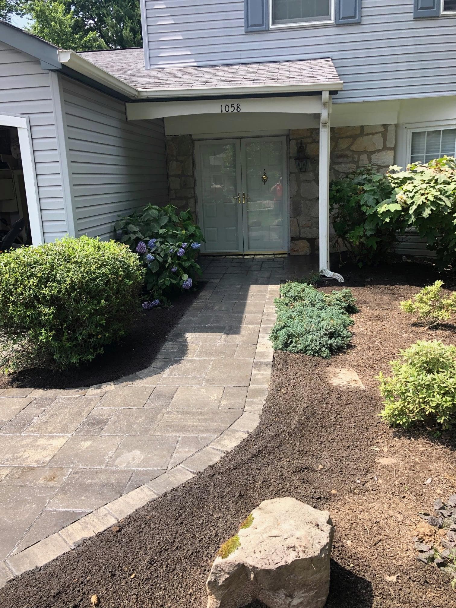 Outdoor walkway installation in Bucks County PA — Natalini Masonry