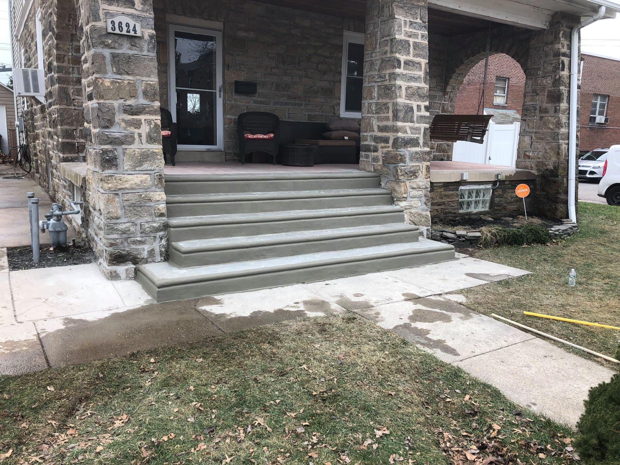 Completed concrete project by Natalini Masonry in Bucks County PA