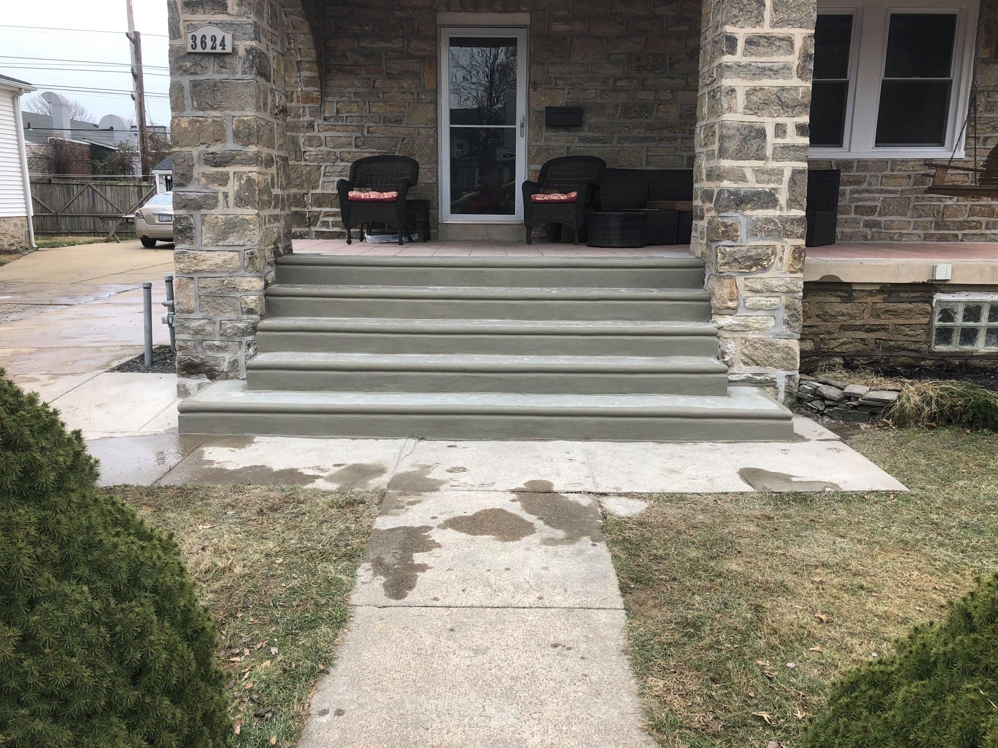 Concrete driveway project by Natalini Masonry in Bucks County PA