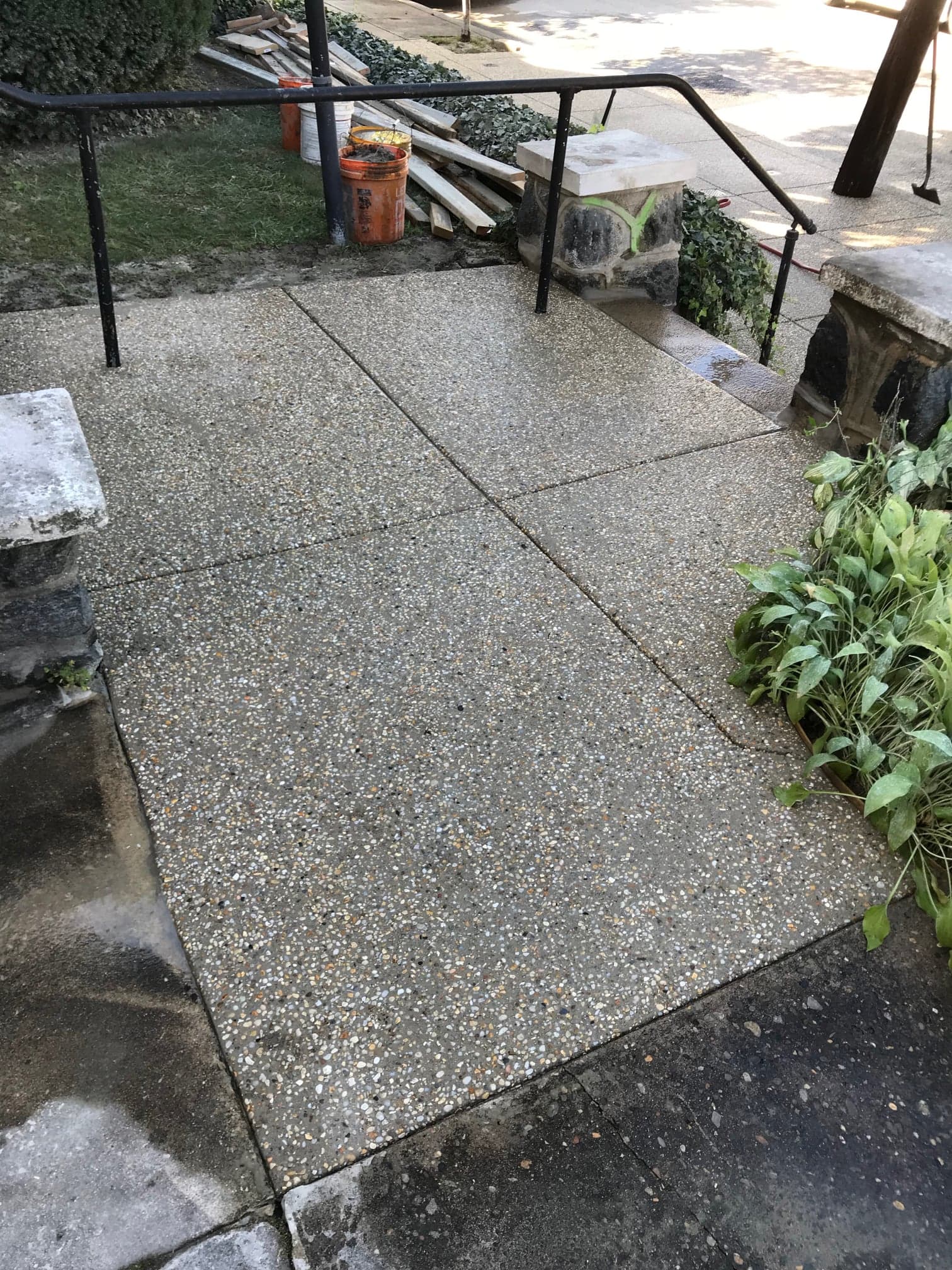 Concrete driveway installation by Natalini Masonry in Bucks County PA
