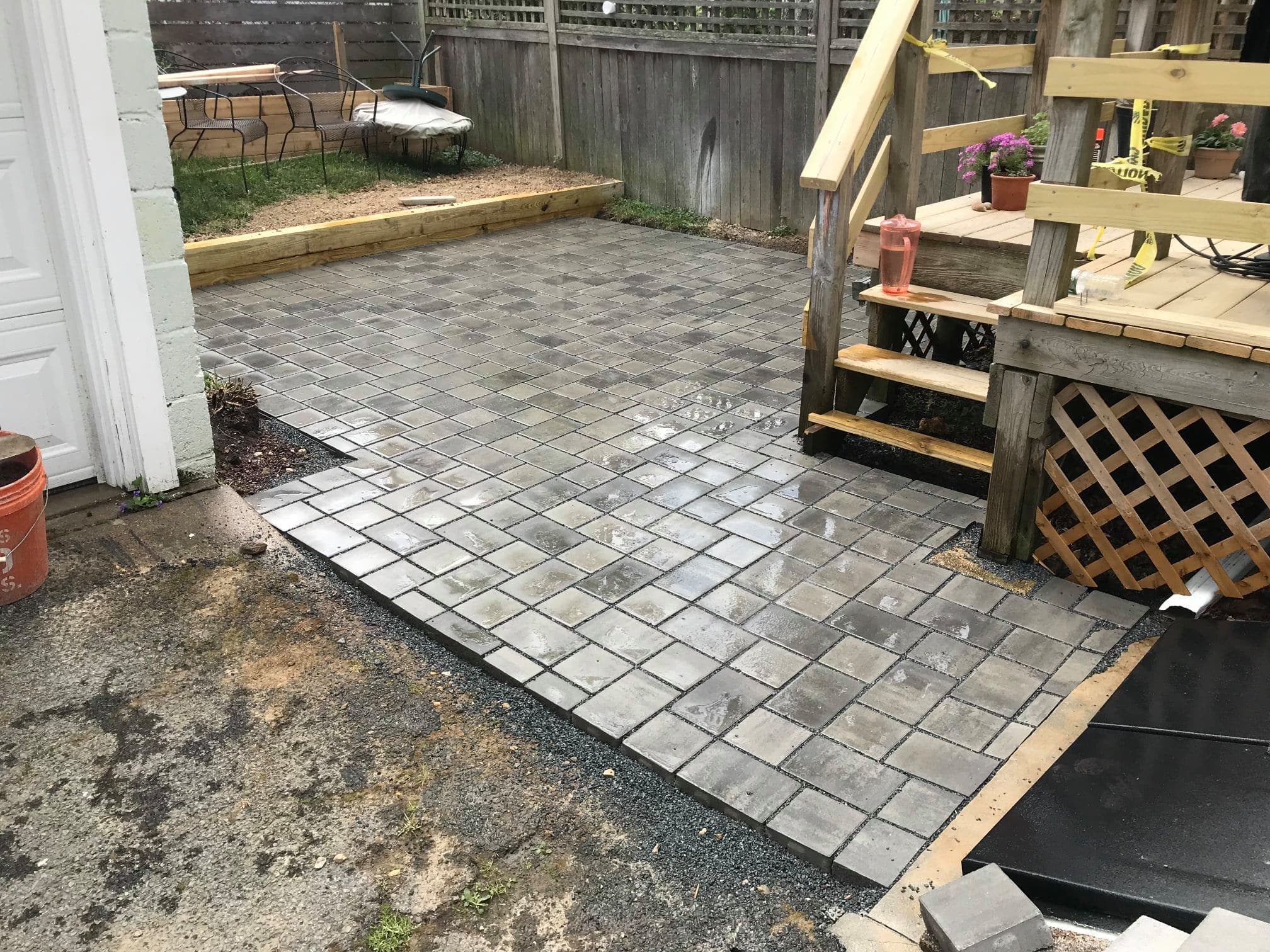 Stone patio project by Natalini Masonry in Bucks County PA