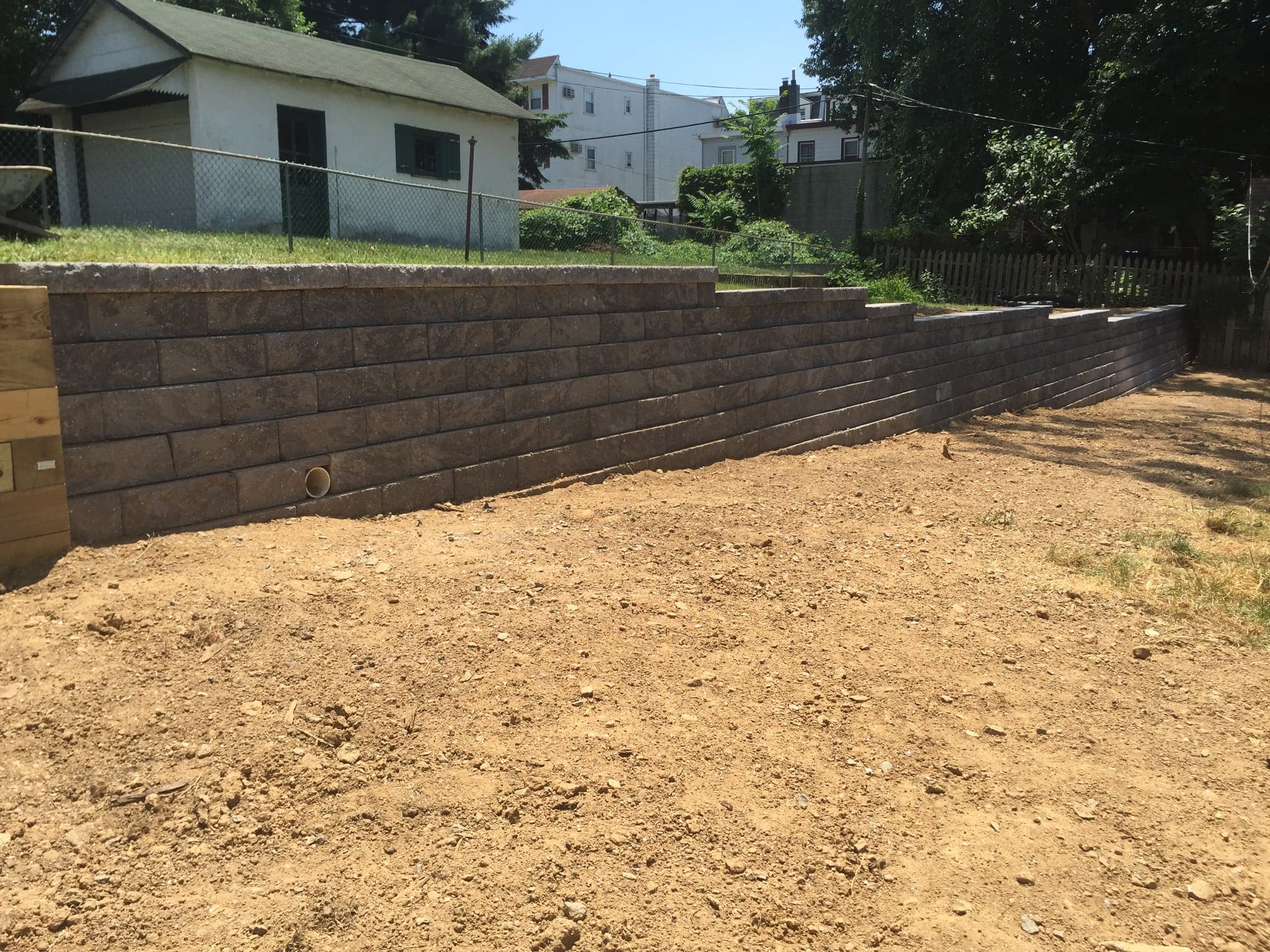 Retaining wall masonry work in Bucks County PA — Natalini Masonry